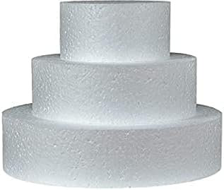 Orkidea Party TORTA IN POLISTIROLO a 3 livelli Ø 10/15/20 cm, 6cm di altezza per piano, complessiva 18cm.CREATIVA PER IL BRICOLAGE,DISCHI TONDI PER BASI TORTE.Made in Italy.