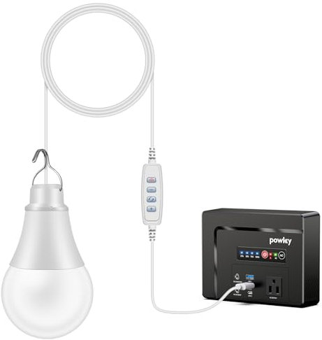 Powkey 5W Campinglampe: USB-betriebene, dimmbare LED-Laterne mit Haken für Outdoor, Camping & Notfälle