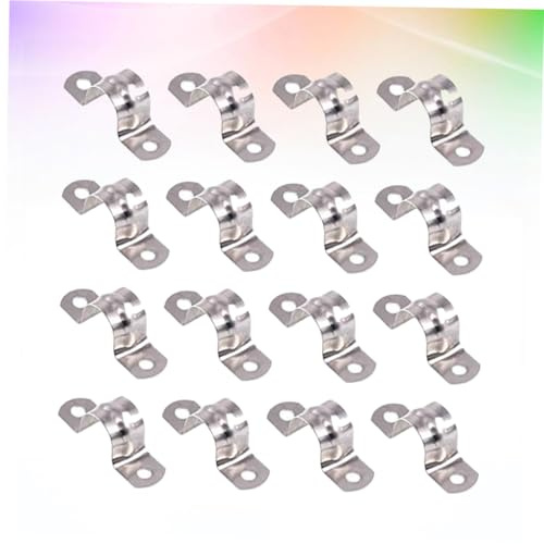 SHINEOFI 30 pezzi Morsetti Tubo U in Acciaio Inox Fisso Doppio Foro Supporto Rigido per Tubi e Cavi Elettrici Fissaggio Resistente per Automotive Industriale e Nautico