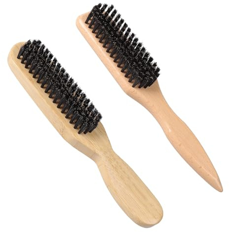 2 stycken Sleek borste, vildsvinsborst, mjuka naturborst, Sleek Bun hårborste, Sleeks fläta Boar Bristle Borst, skäggkam för frisör, män, dam, baby, för hår och skäggstyling