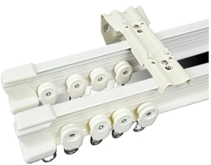 Riel curvado para cortina de techo, riel doble de 1 a 3 m para balcón y ventana, guía deslizante, sistema de cortina plegable (montaje lateral B, 1 metro)