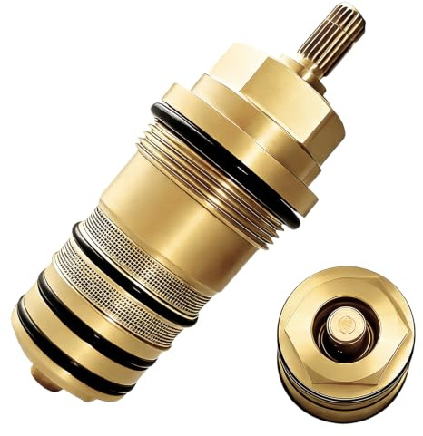 Cartucho termostático 94282000, unidad reguladora de temperatura compatible con Hansgrohe Ecostat y llenadores de baño termostáticos de 2 y 3 orificios, válvulas de compuerta de 3/4 pulgadas en latón