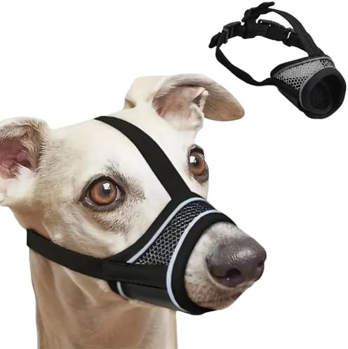 Solvio Soft Dog Muzzle for Small Medium Dogs, Breathable Mesh, Adj Straps