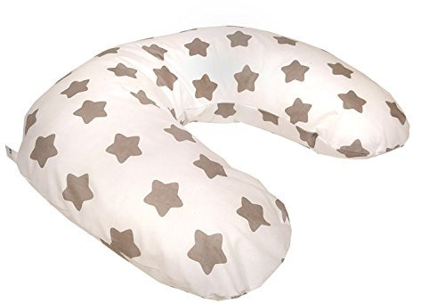 EMI&SAM Stillkissen Lagerungkissen 60x50cm FillBall BananenformStillkissenbezug KLEIN ((Bezug + Füllung) 10. Laubkuchen Grau)