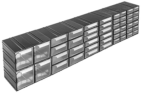 48 Schubladen Regal transparente Schübe Kleinteilemagazin endlos erweiterbar Modulat