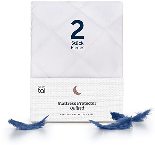 Blumtal® Luxus Gesteppter Matratzenschoner – Oeko-TEX Zertifiziert, Anti-Allergie, Waschmaschinenfester Matratzenschoner 90x200x60cm - 2er Set