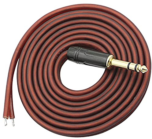 XMSJSIY 1/4 TRS Speaker Bare Wire, 6.35mm 3- Pole Male Mono Stereo -2m