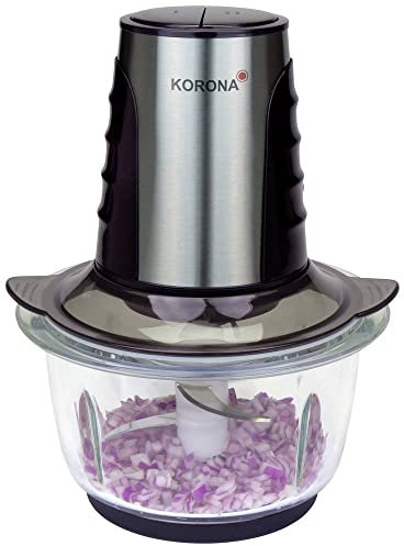 Korona 25005 Universalzerkleinerer | Edelstahlgehäuse und Glasbehälter | 2 Leistungsstufen | 4 gehärtete Edelstahlklingen | Geeignet für Ice-Crush