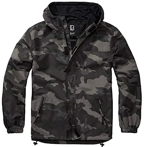 Brandit Summer Windbreaker, regnjacka, anorak, träningsjacka, storlek S till 5XL, Frontdragkedja Darkcamo, XL