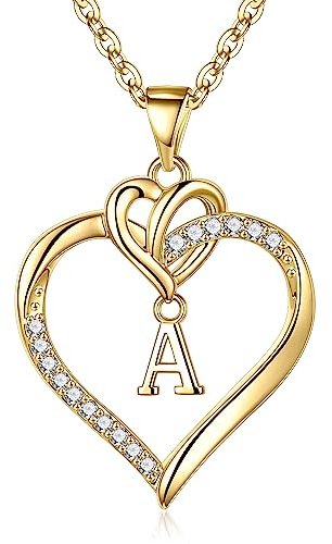 STORUP Mothers Day Gifts - Heart Initial Necklaces for Women, Initial A Pendant Dainty Heart Necklace Jewelry for Women Birthday Gift Mothers Day Gifts for Mom Wife Her Grandma