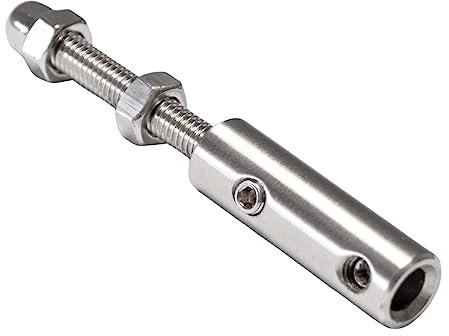 PRIOstahl Terminale per fune metallica a vite, terminale di tensione con perno filettato, 1 pezzo per fune metallica da 4 mm fino a 6 mm, per il fissaggio di funi metalliche, antiruggine in acciaio