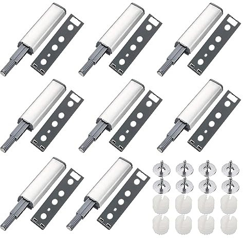 KAYEF Push Pull per Ante 8 Pack Push Open Apriporta Chiusura Magnetica Cabinet Chiusura a Molla Chiusura Magnetica per Ante Push Pull a Compressione