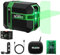 Funguard Green Laser Level Type-C Rechargeable Lithium Battery 360° Self Leveling Waterproof Outdoor Cross Line with Pulse Mode, Magnetic Bracket