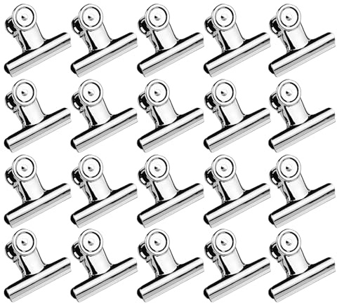 20PCS 38mm Bulldog Clip, Piezas Bulldog Clip, Pinza Bulldog, Plata Binder Clip, Clips Bulldog, Metálicos Para Oficina Y Escuela, Pinzas Resistentes Con Diseño Para Colgar Y Alta Capacidad De Sujeción