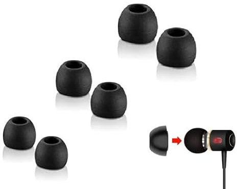 Just Accessories 12 X Black Replacement Silicone In-Ear Earphone Headphone Earbuds Tips Gels Eartips Rubber Spare (Mixed)