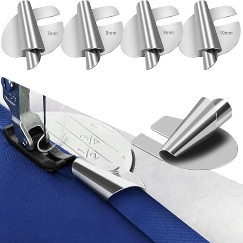 Uxreoib 4 Pièces Accessoires Couture pour Machines à Coudre Pied Presseur Ourlet Roulé， D'Ourlet Roulé à Coudre，pour Machines à Coudre Pied-de-biche，Domestique et Commercial Coudre