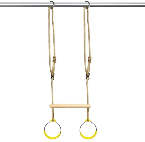 Anelli da Ginnastica - Attrezzature per Pinza con Anelli in Metallo | Percorso ad ostacoli Attrezzature da Gioco Sensoriale Arrampicata ed Equilibrio per Interni Esterni Giardino