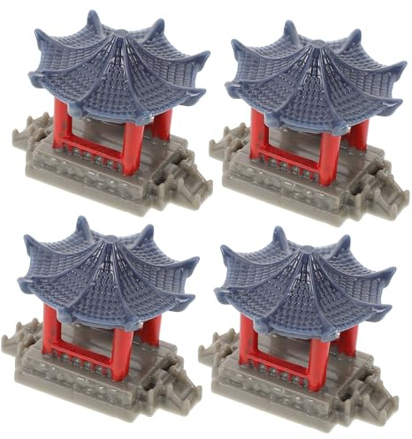 Milisten 4 pezzi Miniature Padiglione Bonsai Decorazione per Micro Paesaggio e Desktop da Tavolo e