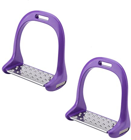 PODSJD Estribos para Equitación Horze en Aluminio con Goma Antideslizante y Acero Inoxidable, 1220g, Multicolor – Máxima Seguridad y Durabilidad para Deportes Ecuestres y Uso Vaquero (Violeta)