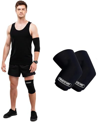 SURGICALMED – 2-pack gelkompressionsmanschett för kall/varm behandling – 360°-design, mjuk och läckagesäker – återanvändbar och portabel – storlek L för handled, armbåge, knä och vad