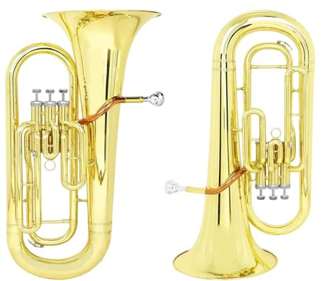 Euphonium Musikinstrumente Bb Flaches Euphonium Messingrohrkörper 3 Tasten Baritonhorn Bass Musikinstrumentenset Zubehör(Type3 730P)