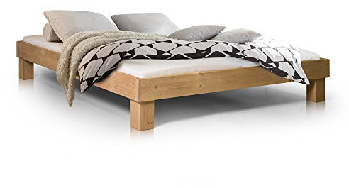 moebel-eins Massivholzbett Pumba Holzbett Doppelbett, Material Massivholz, Made in Germany, 120 x 200 cm, eichefarbig, Standardhöhe