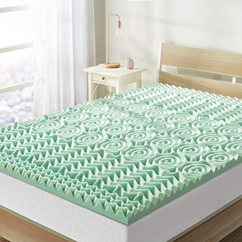 Best Price Madrass Twin XL Madrassöverdrag – 1,5 tum 5-zoners minnesskum sängöverdrag Aloe infunderad kylande madrassdyna, dubbel XL-storlek