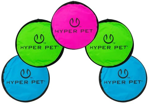 Hyper Pet Flippy Flopper Hund Frisbee Interaktiv Hund Leksak Flygande Disk Interaktiv Hund Hämtning Leksak flyter i vatten - 23 cm, 5-pack