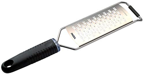 PIAZZA - Grattugia Formaggio Manuale in Acciaio Inox - Manico Antiscivolo 31.5cm – Lama Media 6.5x13.5cm - Ideale anche per Verdure, Limone, Mela, Patate, Carote, Agrumi