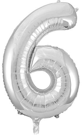 Idena 38231 - Folienballon Zahl, Größe ca. 70 x 105 cm, Silber, ungefüllt, für Helium und Luft geeignet, Zahlenballon, Lebensjahr, Jubiläum, Geburtstag, Geschenk, Dekoration, Party