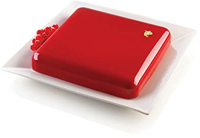 silikomart | Moule en Silicone QUADRO, antiadhésif, Lot de 1 Moule à gâteau, 210 x 210 mm, h 35 mm, Volume 1400 ml, Made in Italy