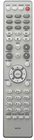 VINABTY Télécommande RC-1174 pour DENON récepteur AV Audio RCD-N9 RCD-N8 / K RCD-N10 DRA-N5 AV-175