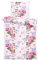 one-home Bettwäsche Mikrofaser Garnitur Bettbezug modern viele Muster mit Reißverschluss, Farbe:Blumen rosa weiß, Größe:2 teilig 135x200 cm
