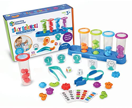 Learning Resources Set Silly Science per l’ordinamento e la motricità fine, Giocattoli STEM per Bambini, Gioco educativo, età prescolare, 55 Pezzi, dai 3 Anni in avanti, Multi, LER5542
