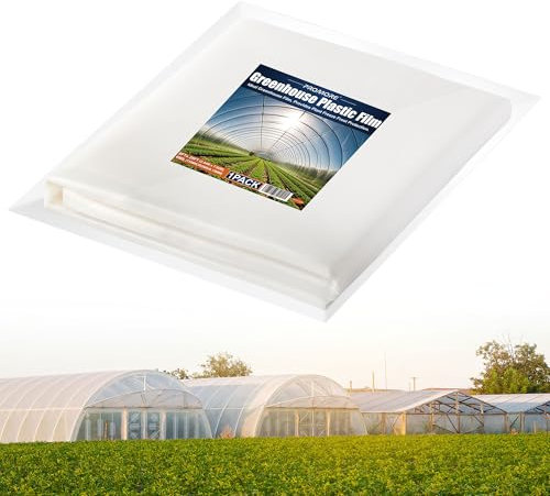 PROMORE 2,4 x 7,6M Bâche pour Serre en Polyéthylène Plastique Transparent Protection Extra épaisse Couverture De Polytunnel Membrane Horticole,pour Agriculture Bâtiments Plante de Jardin (150Mu/600G)
