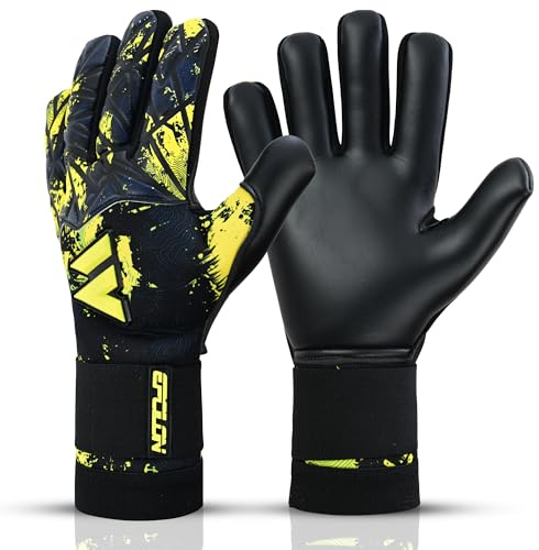 EPCILON Torwarthandschuhe für Kinder und Jugendliche, atmungsaktive & Bequeme Latexschaum-Fußballhandschuhe für Jungen, Mädchen und Junioren (Black, 5)