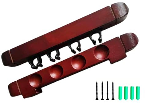 Kapaunn Billard Queue Wandhalter, Billard Queue Halter Wandmontierter Aus, Billard Wandhalterung Mit Schrauben Und Gummiteilchen Für 4 Billard-Queues