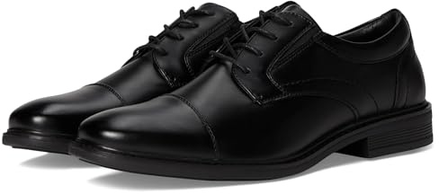 Nunn Bush Men's Jarvis Cap Toe Oxford Dress Casual Business Formal Lace Up, Black, 12