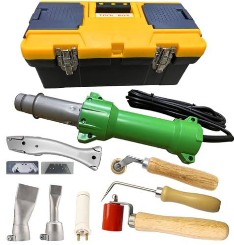 Professionale 1600W Luce LED Termica Pistola di Saldatura Saldatore di Plastica Saldatore Aria Calda, con Vari Ugelli di Saldatura, Ugello di Saldatura Sonda Tester Guarnizione, UE Design Brevetto