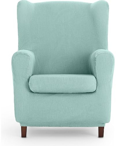 ECOMMERC3 | Funda Sillón Orejero Universal y Versátil – Funda Sillón Color Agua Marina Protector Fácil de Colocar para Respaldo, Asiento y Brazos