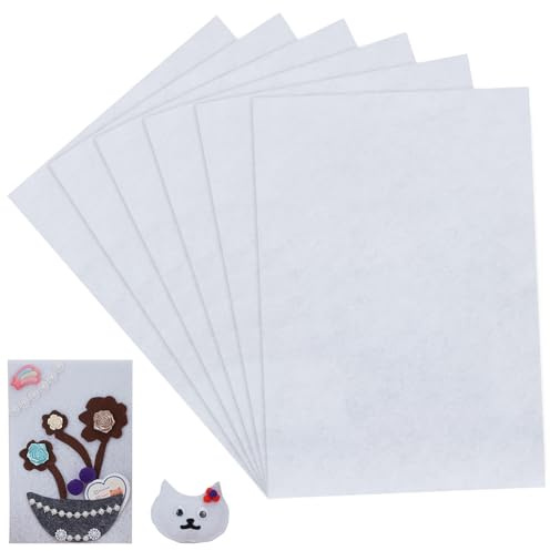 FINGERINSPIRE 6 foglio di Perline Stiff Stuff Foundation Bianco 30x20cm Rettangolo Perline Fai Da Te Artigianato Tessuto Ricamo Ago Feltro per Perline e Punto Ricamo Perline Accessori Da Cucito