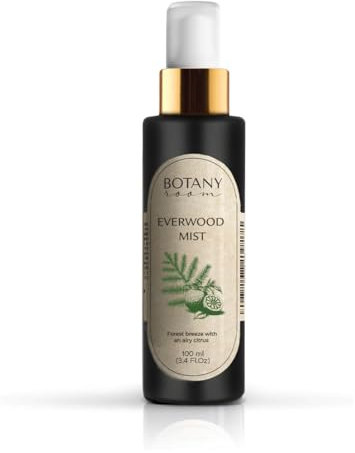 Espray de aromaterapia Everwood Mist BotanyRoom® Ambientador – Aroma natural con madera de cedro y bergamota, ambientador para habitaciones en casa y oficina, fragancia fresca de madera de larga