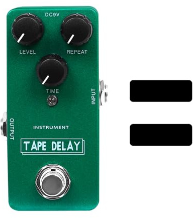 Kavolet Kompakt Effektpedal för Elgitarr, Distortionsband, Analog Torr Signalfördröjning, Digital Fördröjning, Grönt Metallhus