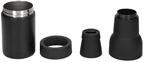 Adfaga Lata de aislamiento al vacío de doble pared Tanque de almacenamiento térmico en frío de acero inoxidable con abridor de botellas para picnics de camping al aire libre 12 oz (Negra)