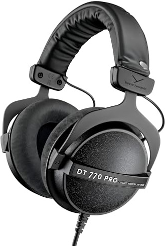 Beyerdynamic DT 770 Pro 250 ohm Professional Studio Headphones (Limited Black Edition) (Renewed)