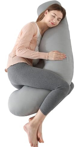 SHANNA Schwangerschaftskissen Seitenschläferkissen Stillkissen Fütternkissen mit Kühlung Bezug, Lagerungskissen, Komfortkissen Erwachsene, Körperkissen fur abnehmbar waschbar