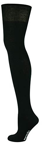 Mysocks Sopra il ginocchio Calze lunghe realizzate con il miglior cotone Nero