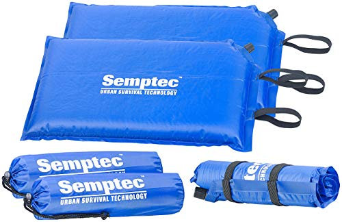 Semptec Urban Survival Technology Thermositzkissen: 2er-Set selbstaufblasende Outdoor-Thermo-Sitzkissen, 24 x 1 x 42 cm (Sitzkissen Wanderungen aufblasbar, Selbstaufblasende Kissen, Nackenkissen)