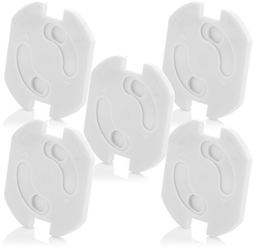 deleyCON 5x Kindersicherung für Steckdosen und Steckdosenleisten mit Drehmechanik Kinderschutz Steckdosenschutz Steckdosensicherung Baby Kleinkinder
