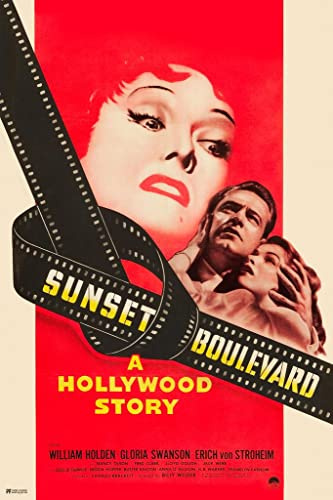 Sunset Boulevard 1950 Retro Vintage Movie Poster Classic Hollywood Film Gloria Swanson Movie Theater Decor Midcentury Modern Living Room Decor Film Lover Cool Wall Art Print Poster 16x24